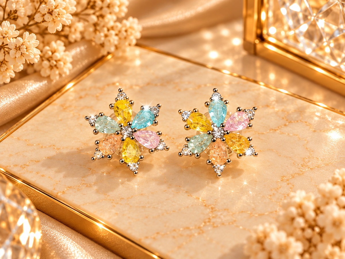 Colorful Flower Studs