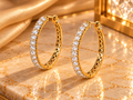 Gold Diamond Hoops