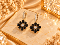 Black Flower Earrings