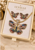 Multicolor Butterfly & Earrings Set