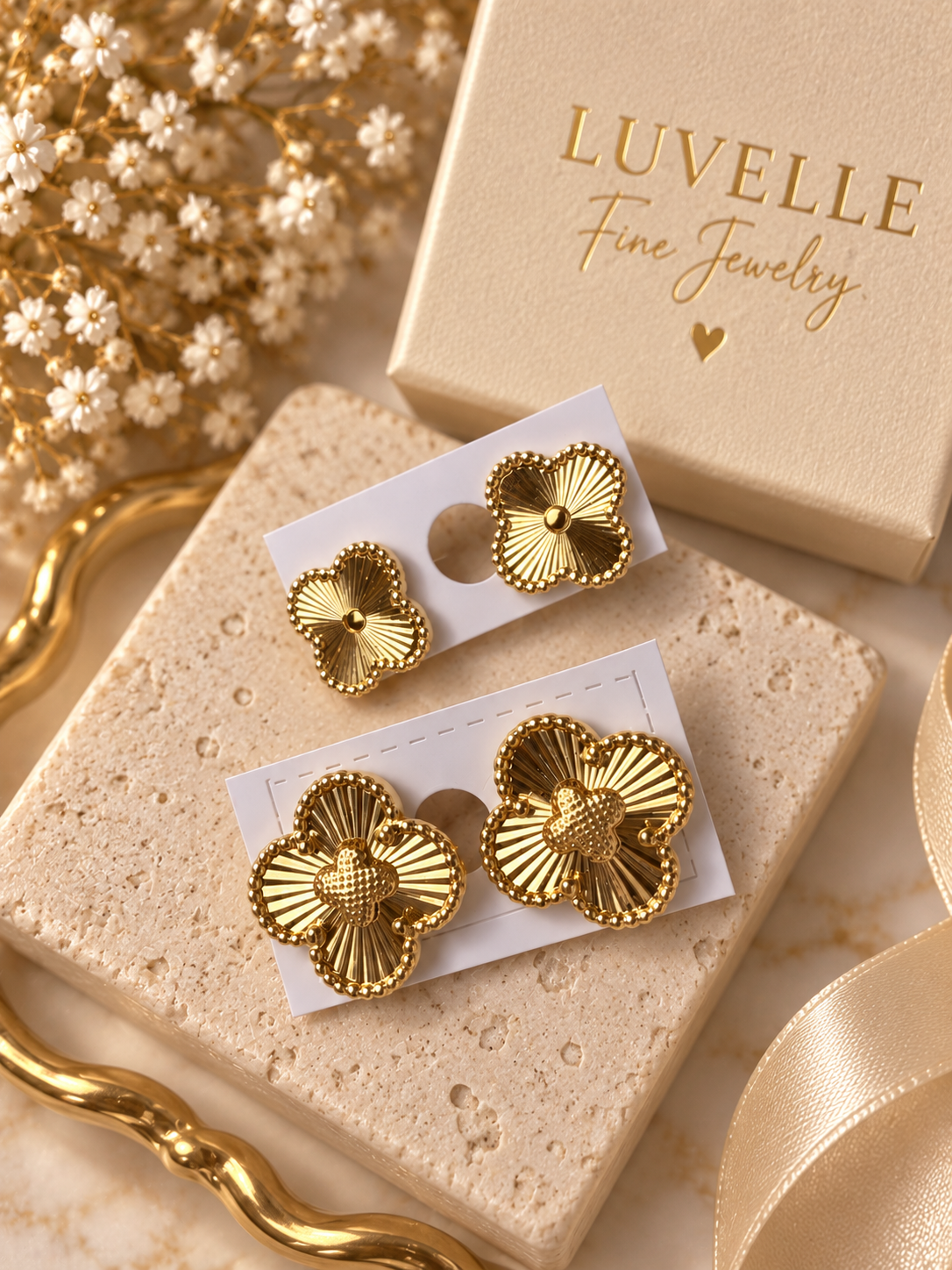 Gold Clover Earrings
